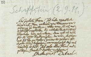 Vorschaubild von Brief an den Verlag Schafstein & Co
