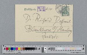 Vorschaubild von Postkarte an Richard Dehmel