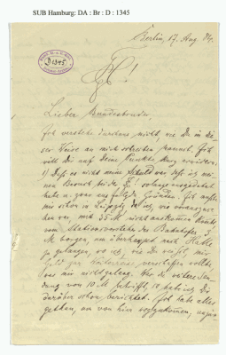 Vorschaubild von Brief an Franz Oppenheimer
