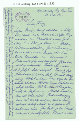 Vorschaubild von Brief an Franz Oppenheimer