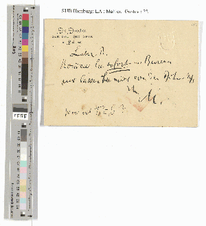 Vorschaubild von Briefkarte an [Siegfried] R[osenberg]