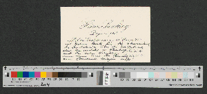 Vorschaubild von Visitenkarte mit eigenhändigen Zeilen an Werner von Melle