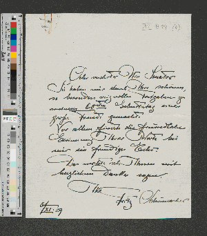 Vorschaubild von Brief an [Gustav Oelsner]