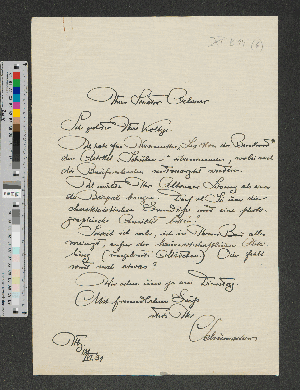 Vorschaubild von Brief an Senator Oelsner