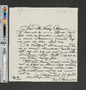 Vorschaubild von Brief an [Gustav] Oelsner