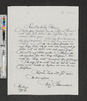 Vorschaubild von Brief an [Gustav] Oelsner