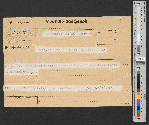 Vorschaubild von Telegramm an Werner von Melle