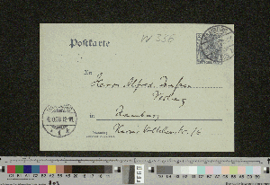 Vorschaubild von Postkarte an Alfred Janssen