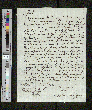 Vorschaubild von Brief an Johann Friedrich von Schletzer