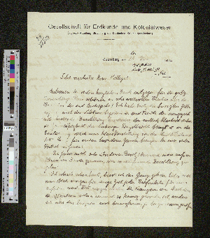 Vorschaubild von Brief an Arthur Wichmann