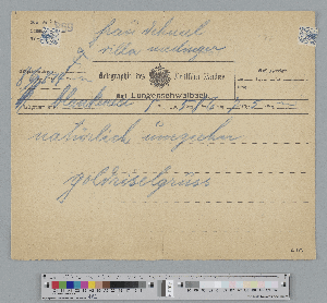 Vorschaubild von Telegramm an Ida Dehmel
