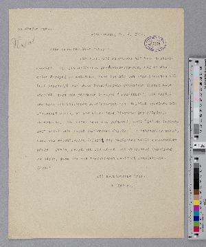 Vorschaubild von Brief an Stefan Zweig