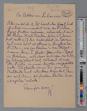 Vorschaubild von Brief an Detlev von Liliencron