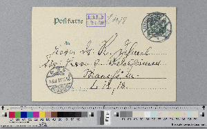 Vorschaubild von Postkarte an Richard Dehmel