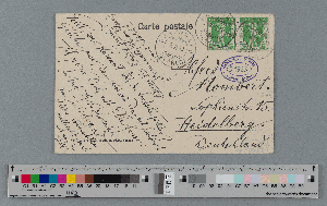 Vorschaubild von Postkarte an Alfred Mombert