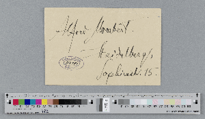 Vorschaubild von Briefkarte an Alfred Mombert