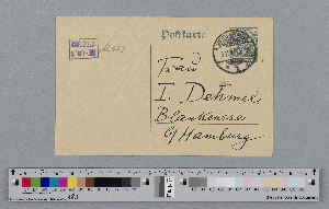 Vorschaubild von Postkarte an Ida Dehmel