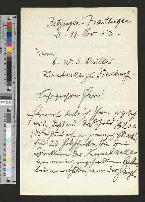 Vorschaubild von Brief an August Wilhelm Friedrich Müller