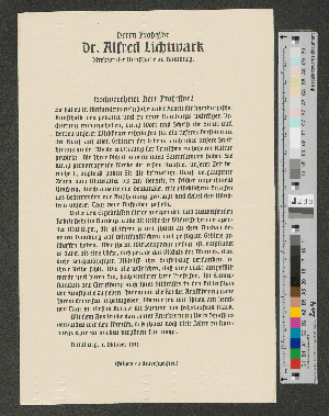 Vorschaubild von Gratulationsschrift für Alfred Lichtwark