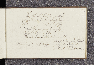 Vorschaubild von E. E. Volckmer. – Incipit: Sei glücklich liebster Freund. – Hamburg, 24.04.1794