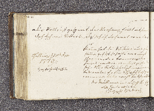 Vorschaubild von H. Mußmann. – Incipit: Die Rolle ist gespielt, der Vorhang fällt itzt nieder. – Göttingen, ??.04.1773