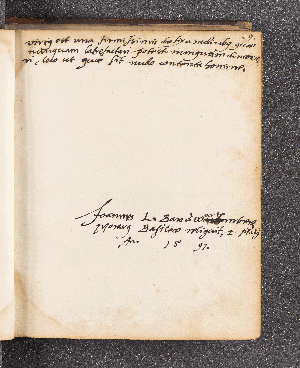 Vorschaubild von Johannes L. Baro à Wartemberg. – Incipit: Virtus est una firmissimis defixa radicibus quae numquam labefactari potest numquam dimovere vi, loco ut quae fit nudo contenta homine. – Basel, 02.05.1597