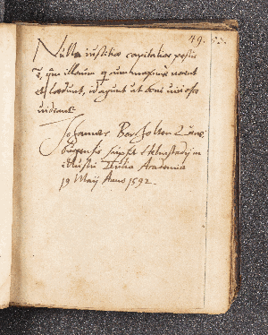 Vorschaubild von Johannes Bocholten Lausburgensis. – Incipit: Nulla iustitiae capitalior pestis est. – Helmstedt, 19.05.1592