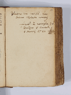 Vorschaubild von Frid. a Weighe I. V. Doctor et Cancellarius. – Incipit: vivere da recte, da. – Celle, 05.03.1588