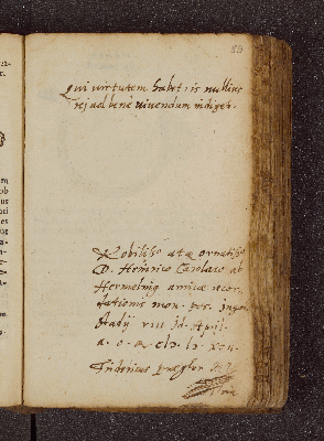 Vorschaubild von Fridericus Praegler. – Incipit: Qui virtutem habetm is nullius re ad bene vivendum indiget. – Ingolstadt, 06.04.1592