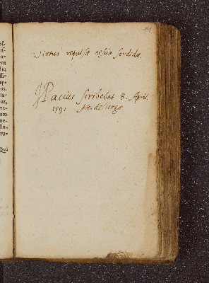 Vorschaubild von Pacius. – Incipit: virtus repulsae nescio sordida. – Heidelberg, 08.04.1591