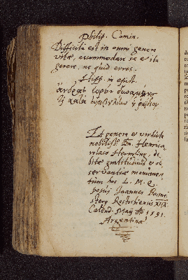 Vorschaubild von Joannes Bacmeister. – Incipit: Difficile est in omni genere vitae. – Straßburg, 14.04.1591