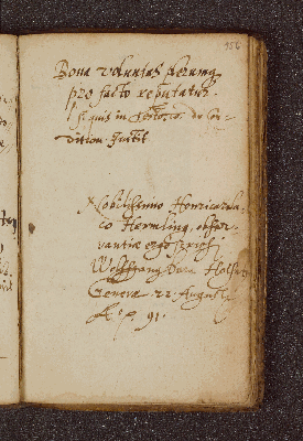 Vorschaubild von Wolffgang Dorn. – Incipit: Bona voluntas plerumque pro facto reputatur. – Genf, 22.08.1591