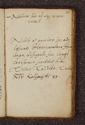 Vorschaubild von Vitus Wilde. – Incipit: Nobilitas sola est atque unica virtus. – Verden, 18.04.1588