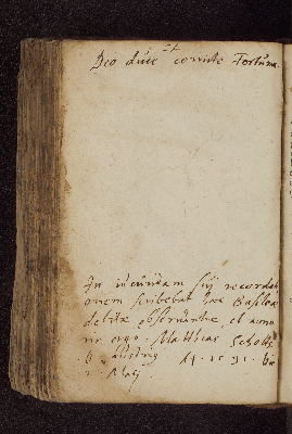 Vorschaubild von Matthias Scholtz. – Incipit: Deo duce, comite Fortuna. – Basel, 02.05.1591