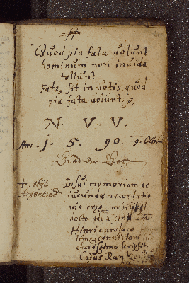 Vorschaubild von Caius Rantovius. – Incipit: Quod pia fata volunt hominum non invida tollunt. – Straßburg, 09.10.1590