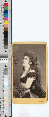 Vorschaubild von Halbporträt Gräfin Stephanie von Wurmbrand-Stuppach mit eigenh. Widmung an Johannes Brahms