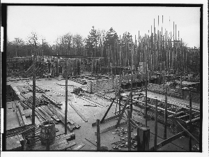 Vorschaubild von Krematorium Ohlsdorf (Hamburg-Ohlsdorf): Aufnahme während des Baues