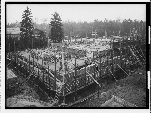 Vorschaubild von Krematorium Ohlsdorf (Hamburg-Ohlsdorf): Aufnahme während des Baues