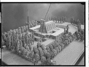 Vorschaubild von Krematorium Ohlsdorf (Hamburg-Ohlsdorf): Modell der Gesamtanlage