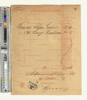 Vorschaubild von Posteinlieferungsschein [für Wilhelm] Laage [und ...] Scheer