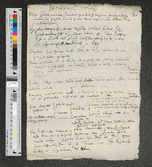 Vorschaubild von [Makulierte Notizen zur Botanik, u. a.:] General[ia] Botan[ica] [teilweise mit Glyphen]