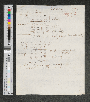 Vorschaubild von [Berechnungen zum Kalender:] Sec[undum] Ptolem[aeum] [mit Glyphe (6)]