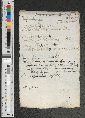 Vorschaubild von [Gestrichene Berechnungen und gestrichene Notiz unter der Überschrift:] Mantica, Divinatoria