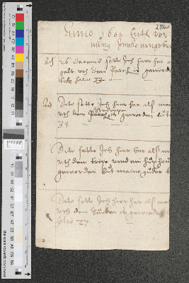Vorschaubild von [Makulatur: Notizen zu Büchern für das Jagr 1608 (?)]