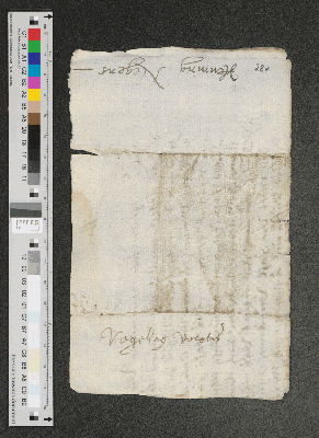 Vorschaubild von [Name, notiert auf der Rückseit eines Briefs von Heinrich Dassov:] Henning Negens - Vogelinus vocetur
