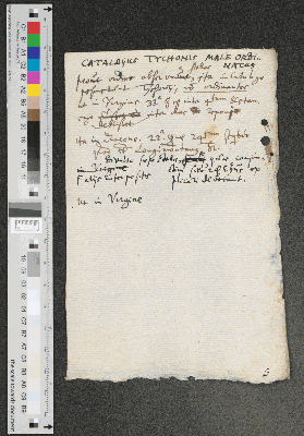 Vorschaubild von Catalogus Tychonis Male Ordinatus