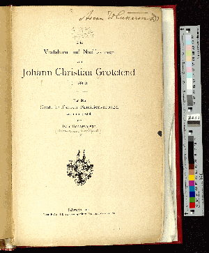Vorschaubild von Die Vorfahren und Nachkommen von Johann Christian Grotefend (+1813)