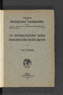 Vorschaubild von Ein kulturgeschichtlicher Ausflug in den Aures (Atlas von Süd-Algerien)