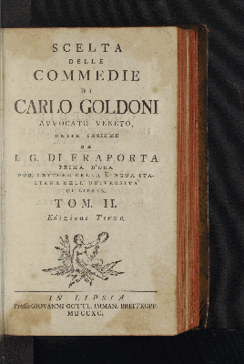 Vorschaubild von [Scelta Delle Commedie Di Carlo Goldoni, Avvocato Veneto]