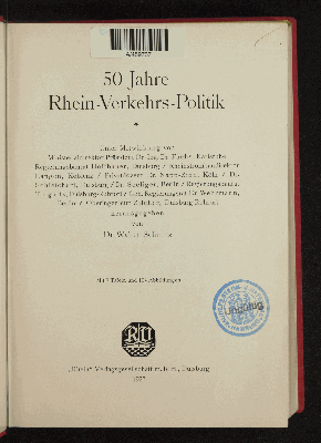 Vorschaubild von 50 Jahre Rhein-Verkehrs-Politik